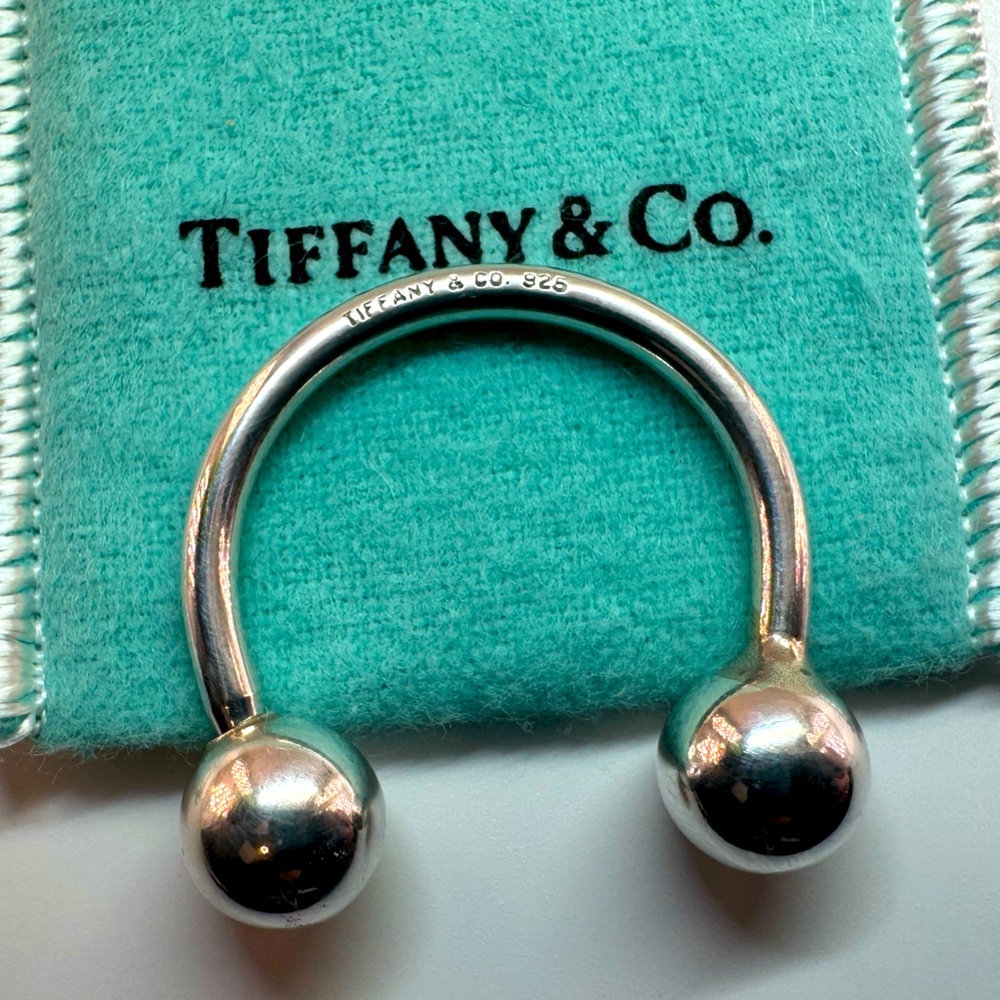 Tiffany & Co Ball Key Ring 925 Discontinued Vintage Unisex Sterling Silver AUTH - Picture 8 of 8